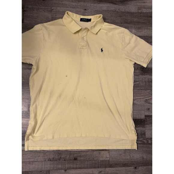 Polo Ralph Lauren Classic fit Men's Short Sleeve Polo Shirt Yellow Size XL - Picture 1 of 6